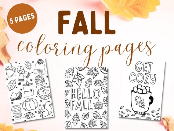 Fall Coloring Pages  5 Pages  Coloring Pages  Fall Activity