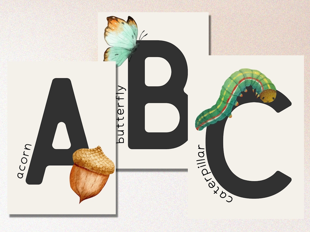 Nature Alphabet Posters Printable AZ Nature Posters Homeschool