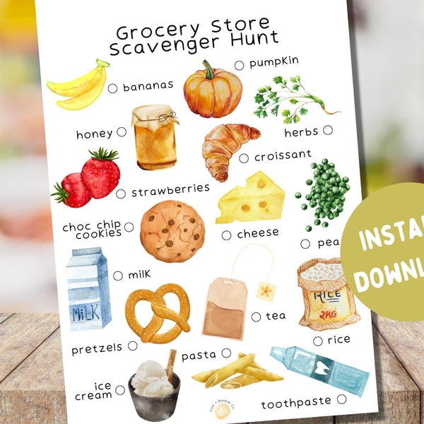 Grocery Store Scavenger Hunt | Shopping Scavenger Hunt