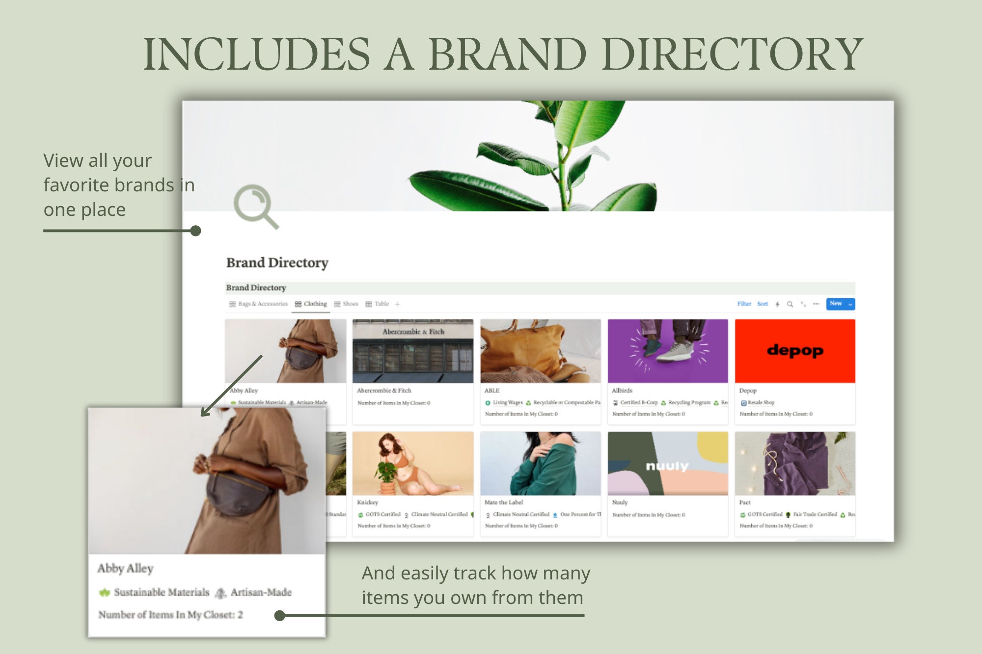 My Conscious Closet Notion Template | Wardrobe Tracker, Notion Closet ...