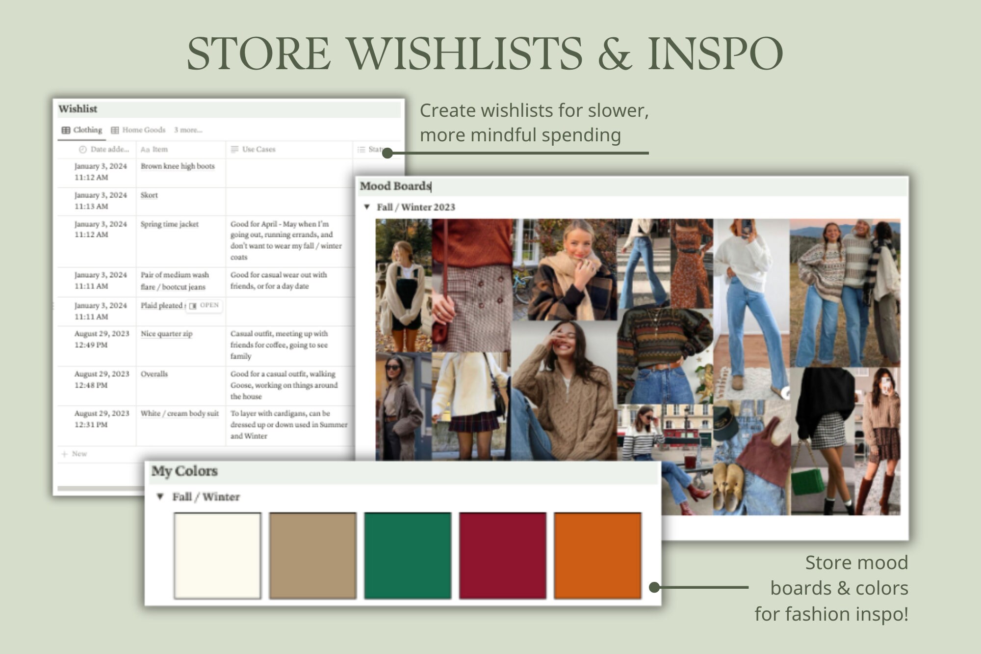 My Conscious Closet Notion Template | Wardrobe Tracker, Notion Closet ...