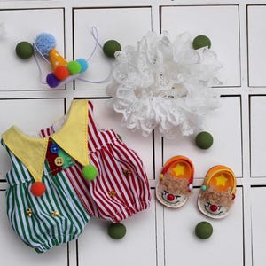 Doll handmade shoes 17CM doll shoes Bu doll shoes Clown clothing and shoe set