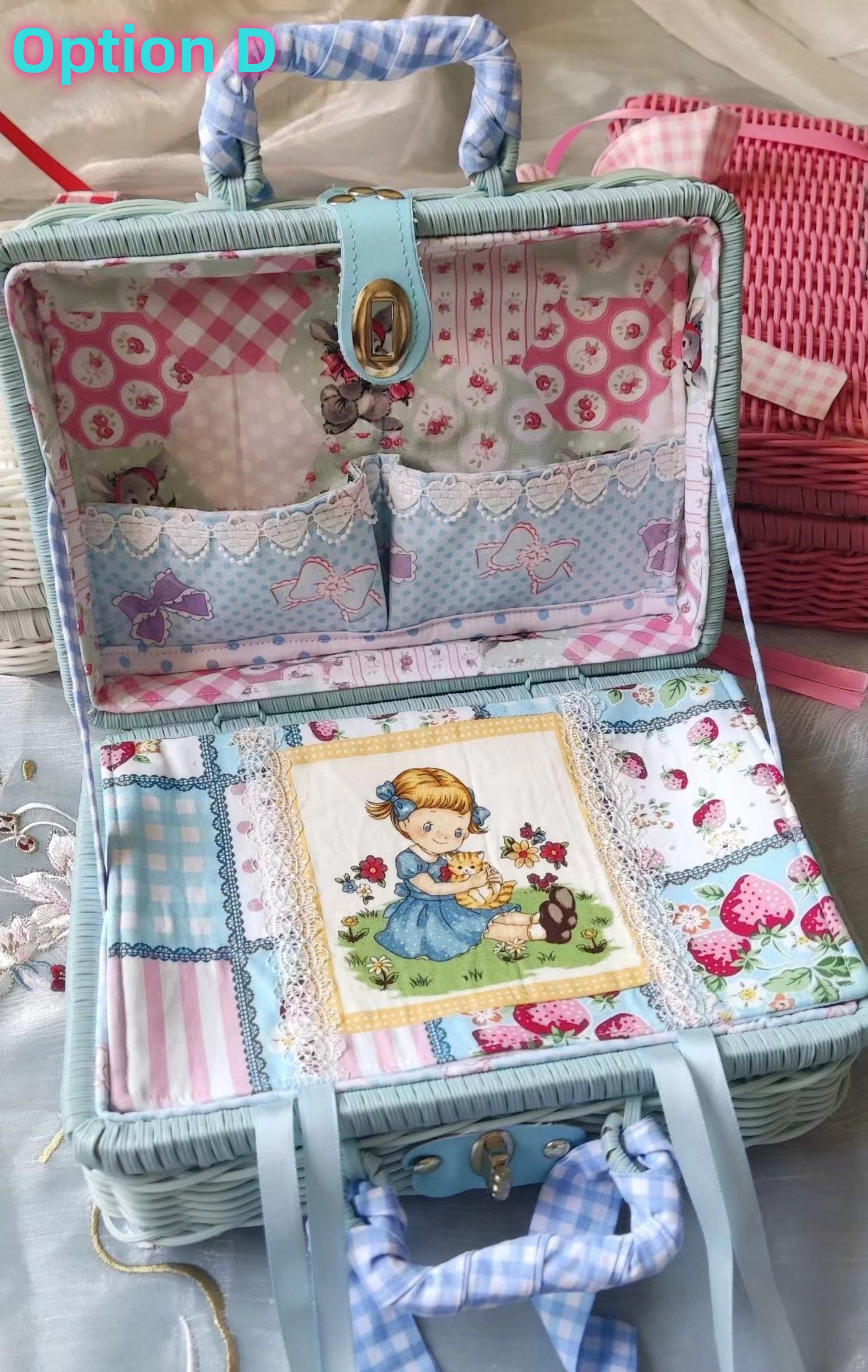 Blythe doll hand carry bag, obitsu 22,OB24 doll container, 1/6" doll carry bag,BDJ carry bag,hand carry basket