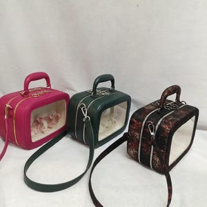 Doll carry bag, obitsu 11 doll container, 1/8&quot; , doll carry bag,BDJ carry bag,Customized carry bag,leather doll bag,three doll bag