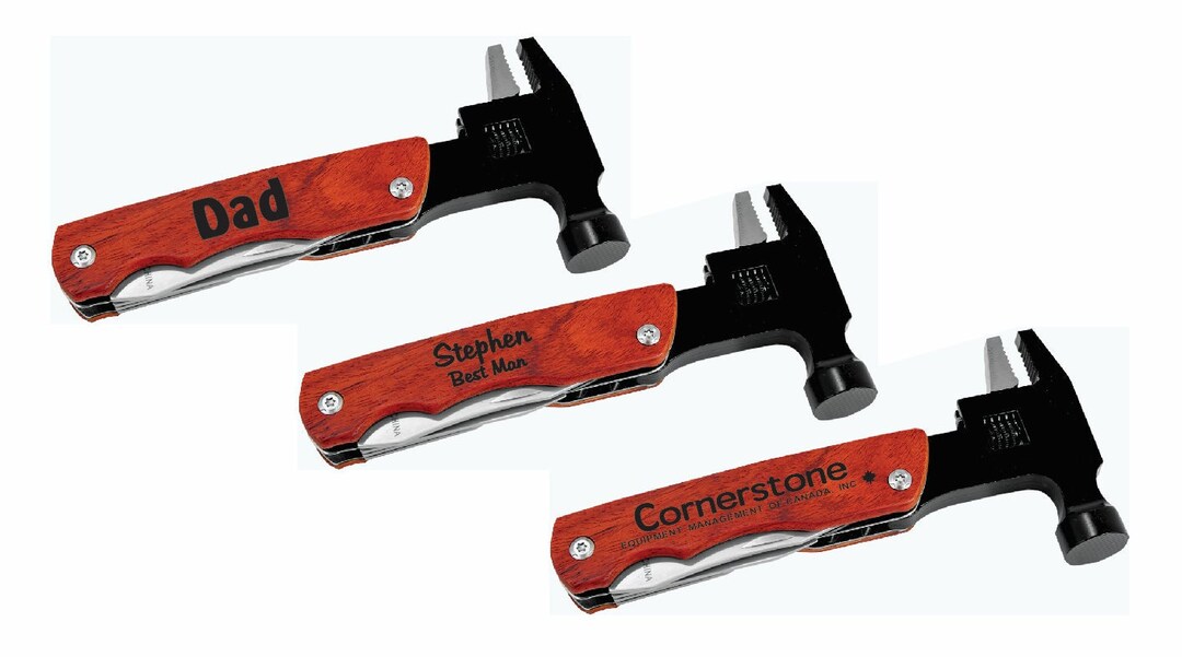 Personalized 7 Hammer Multitool With Wood Handle/pouch Etsy