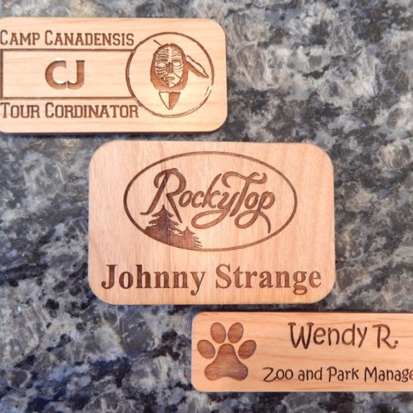 Wooden Name Tags Etsy