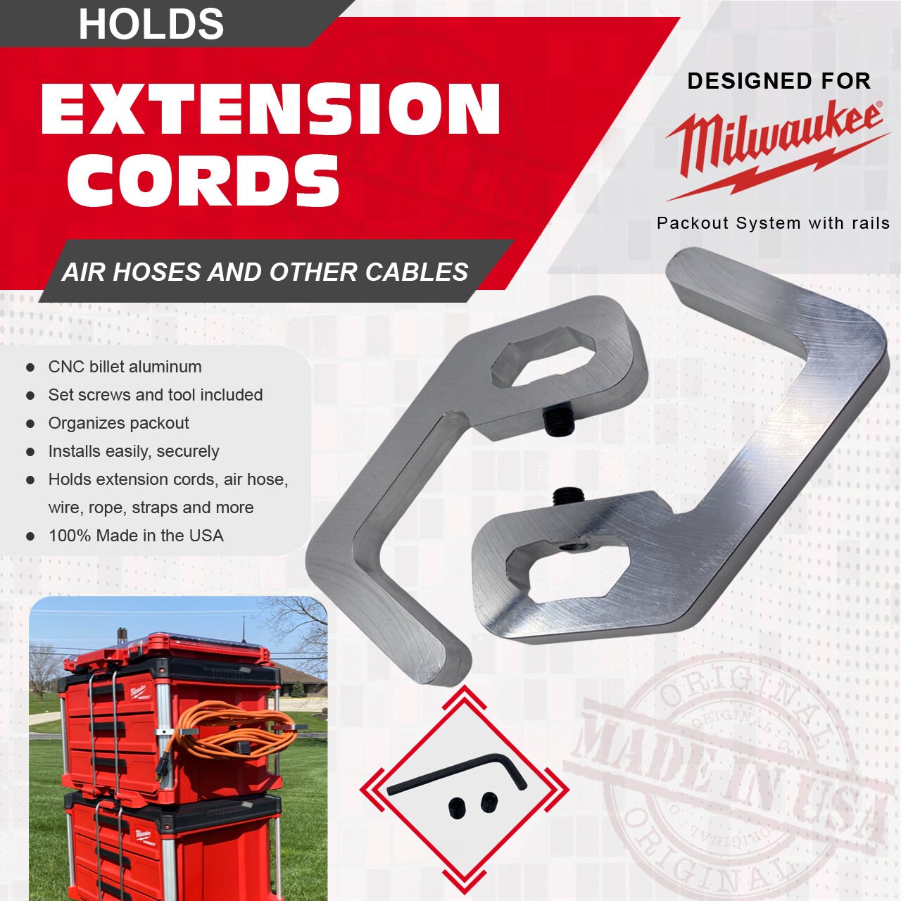 Milwaukee Packout Extension Cord Holder Mounts CNC Billet Etsy Canada