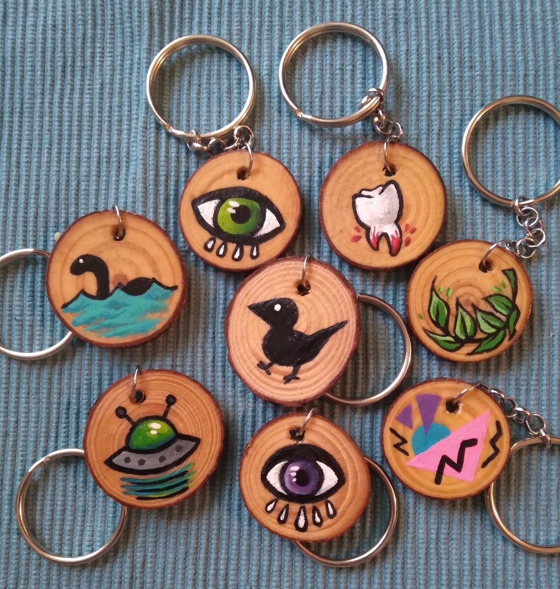 Rounded Key Chain Wood Round Keychains - Etsy