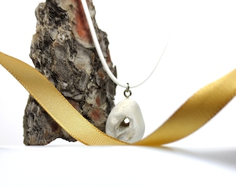 Mens necklace, Vegan necklace for him, Stone with a hole, Hag stone necklace, The pendant has undergone the "Filling with power" ritual