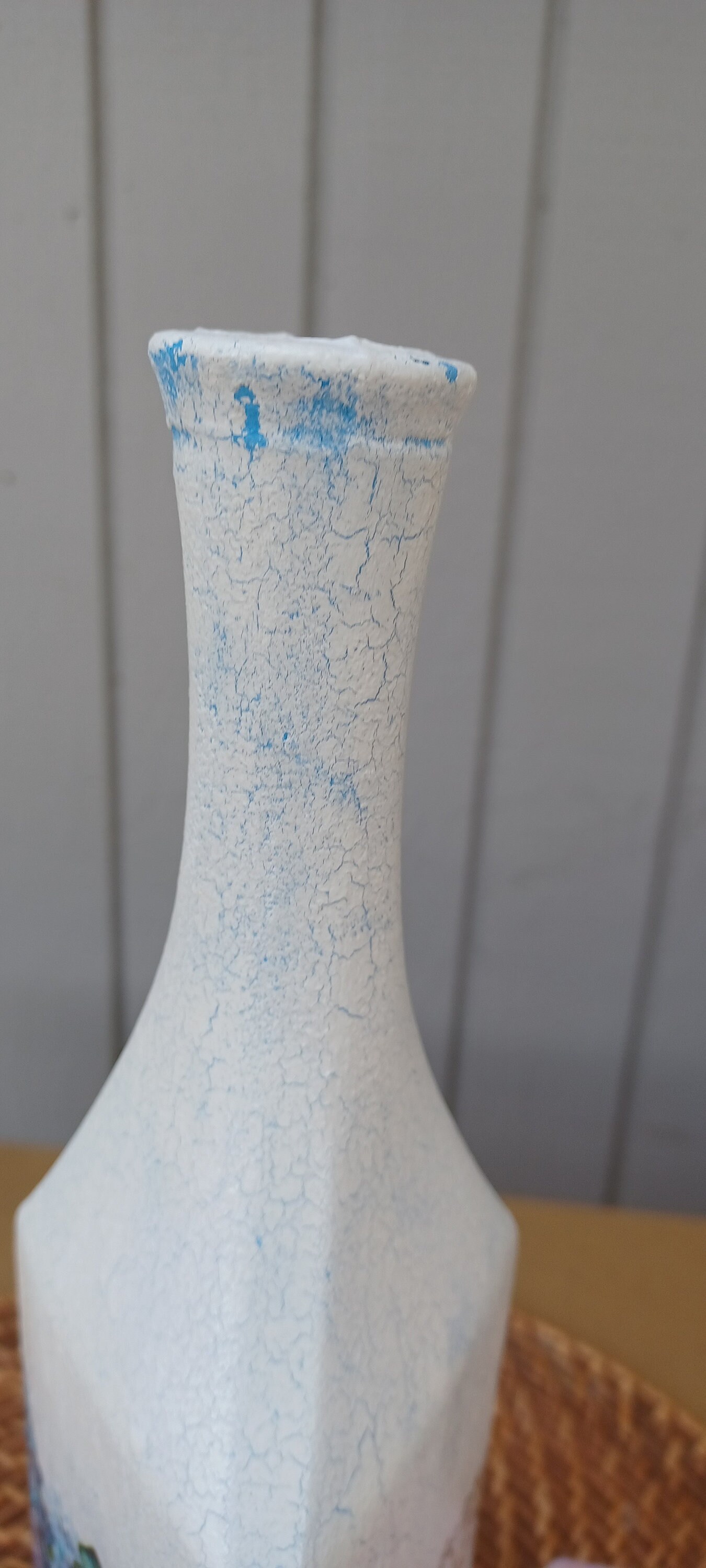 Crackled Wine Bottle/decoupaged Bottle/decoupadged With Crackle Effect/decorative Bottles Etsy