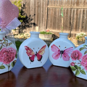 Valentine&#39;s Day Gift for Her/Decorative Bottle/Decoupage Bottle/Home Deco