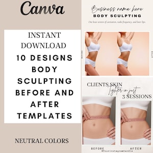 10 Neutral Body Sculpting Vorher und Nachher Vorlagen Einfach zu bedienen Sofort Download Anpassbar