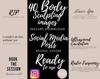 40 publicaciones prefabricadas de escultura corporal en redes sociales de Instagram Descarga instantánea Fácil de usar Facebook
