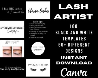 Lash Tech Instagram Post Social Media, Citas de pestañas, Citas de redes sociales, plantillas, editables