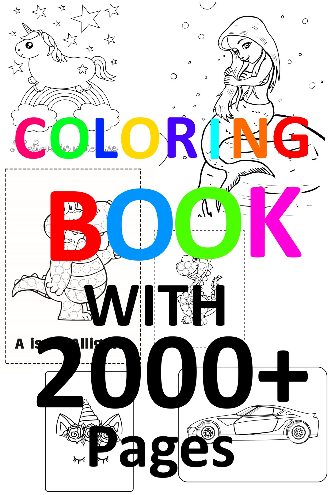 Coloring Book Digital Coloring Book Pdf Coloring Book Etsy