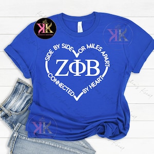 Camiseta de hermandad HEART Zeta Phi Beta para Zeta Phi Beta Regalo para hermandad Zeta Phi Beta Camisetas para Zeta Camisetas para Zeta Phi Beta J16
