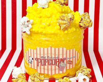 Buttery and Caramel Popcorn Floam Slime ~ Stretchy ~ Slime Gift~ Scented~ Slime Shops~ ASMR