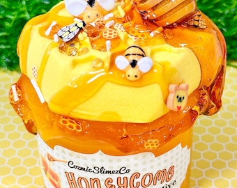Bee Honeycomb Jelly Slime DIY Kit: Charms, Honey Scented, Slime Shops, ASMR