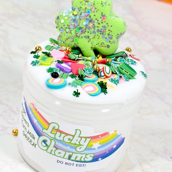 Magic Clovers Turn Milk Green~Lucky Charms Thick & Glossy Slime~ St. Patrick's Slimes~ Scented~ DIY Clay~ Slime Shop~ ASMR
