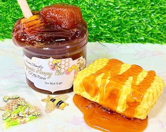 Organic Honey Bee  Thick & Clear Slime ~DIY clay  ~Stretchy~Scented~Slime Shops~ASMR