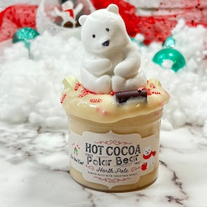 Hot Cocoa Polar Bear Thick and Glossy Slime DIY Clay~ Christmas Slimes ~ Stretchy ~ Scented ~ Slime Shops ~ ASMR
