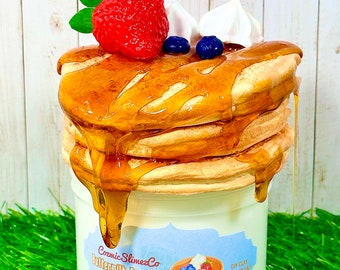 Buttermilk Pancakes Glossy Slime Kit: DIY Clay, Syrup, and Fruit - ASMR