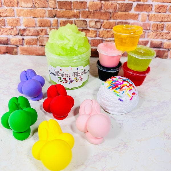 NEW! Yoshi Float Icee Slime ~DIY Clay~ Stretchy~ Scented~ Slime Shops~ ASMR