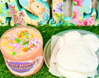 Easter Bunny Ice Cream Cake Glossy and Microfloam Slime ~The Tiniest floam~ Easter Slime ~ Stretchy~ Scented~Slime Shop~ASMR