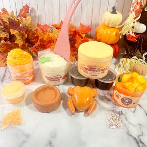 Thanksgiving Potluck Bundle Slime DIY Cracking Clay~ Thanksgiving Slime Shops ~5 different textures ~ Scented ~ ASMR