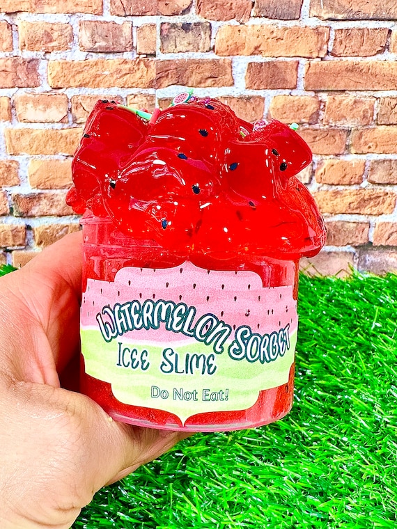 Watermelon Sorbet Jelly Slime ~ Crunchy ~Stretchy~ Scented~ Slime Shops ~ ASMR