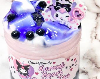 Purple Heart Bubble Tea Slime: Thick, Clear, Scented ASMR