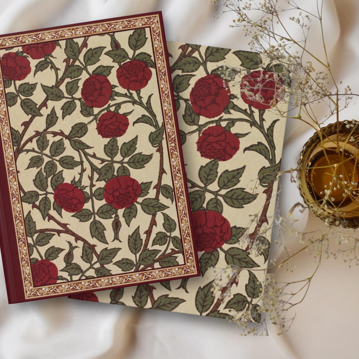 William Morris Journal Red Roses Notebook Vintage Flower Journal ...