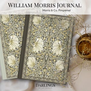 Art Nouveau Flower Journal Green Vintage Floral Notebook William Morris Journal Vintage Flower Antique Style William Morris Gift for Writers