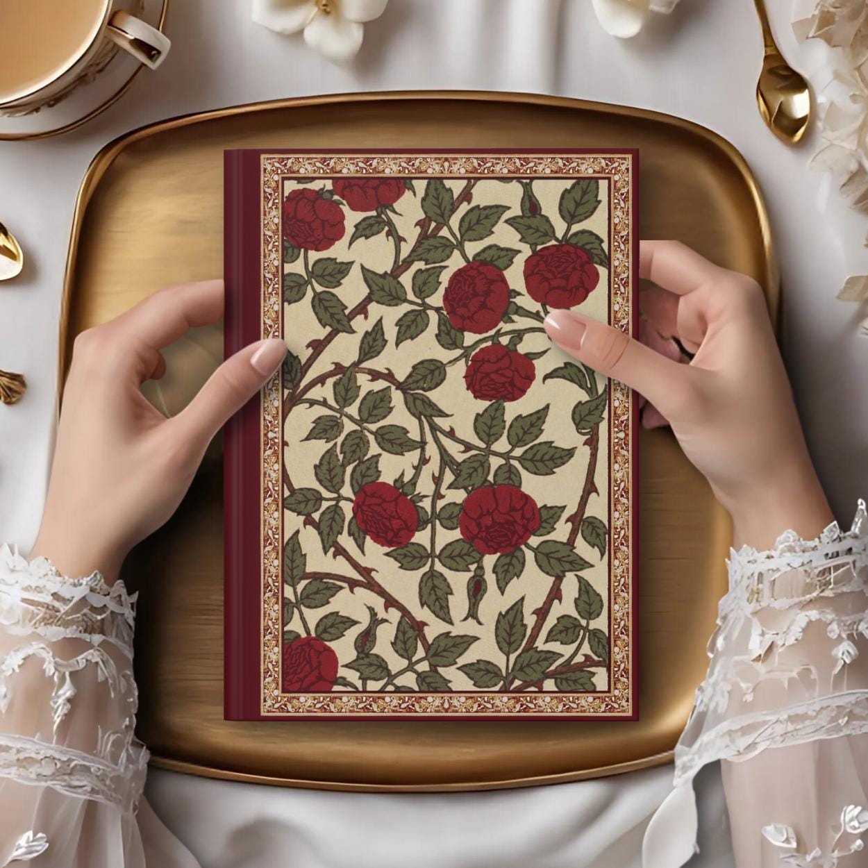 William Morris Journal Red Roses Notebook Vintage Flower Journal ...
