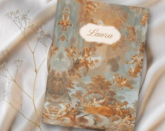 Personalized Romantic Coquette Journal with Name - Celestial Custom Diary Romantic Aesthetic - Cottagecore Coquette Junk Journal Rococo Vibe