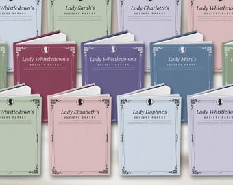 Personalized Bridgerton Notebook, Lady Whistledown journal with name, Bridgerton Scrapbook - Personalized Bridgerton themed gift for her