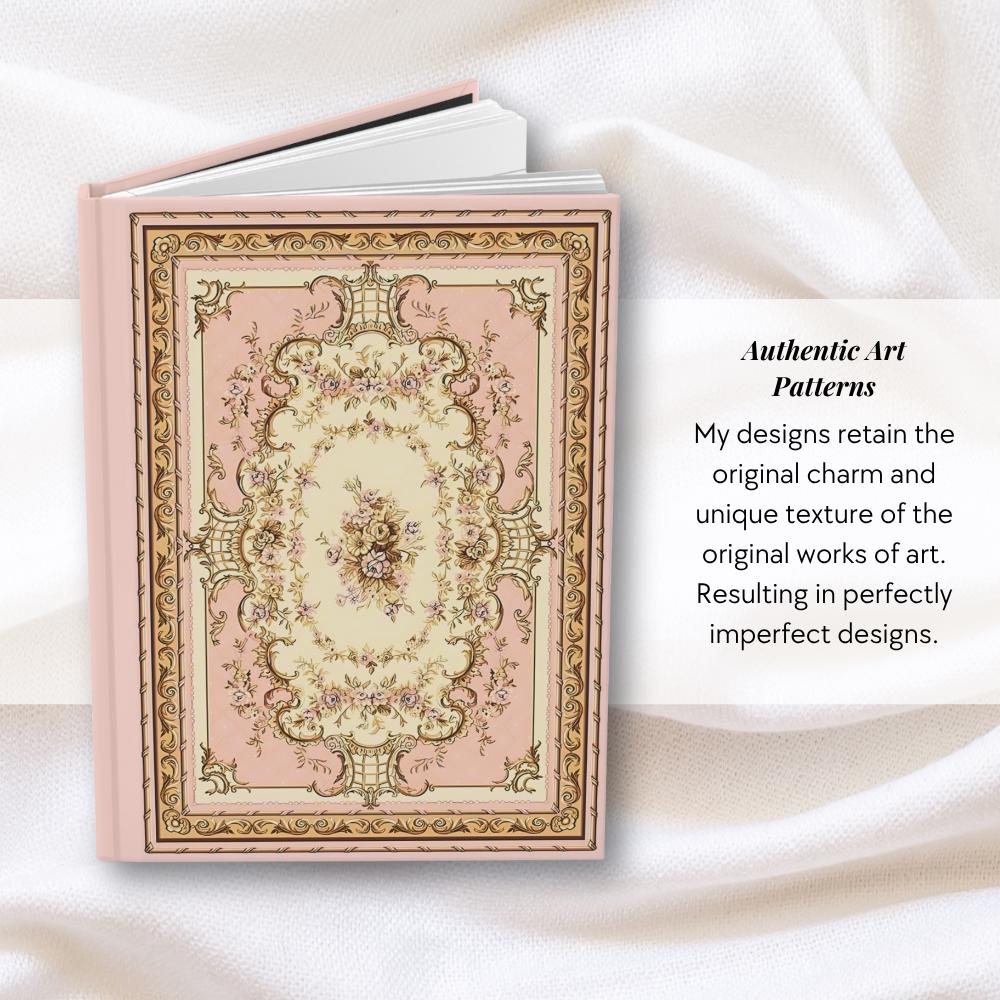 Vintage Pink Rococo Notebook | Victorian Floral Rose Journal ...