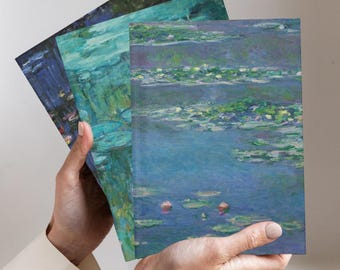 Monet Water Lilies Journal | Claude Monet Art Notebook | Impressionist Sketchbook | Waterlily Art Diary | Hardcover Journal Art Lover Gift