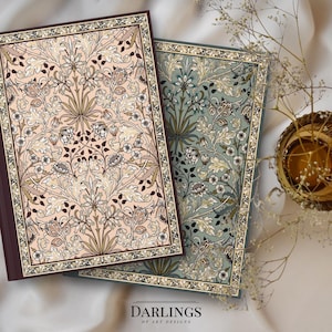 William Morris Hyacinth Journal Vintage Flower Notebook Art Journal Pastel Floral Sketchbook Art Nouveau Diary Luxury A5 Drawing Notebook