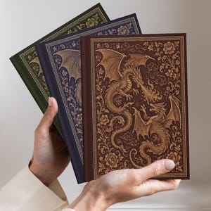 Dark Vintage Dragon Journal: Anteckningsbok med fantasydrakar | Dark Academia Grimoire | Medeltida fantasyjournal - Dragon Fantasy Stationery