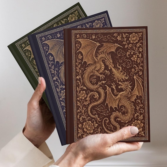 Dark Vintage Dragon Journal: Fantasy Dragons Notebook | Dark Academia Grimoire | Medieval Fantasy Journal - Dragon Fantasy Stationery