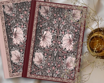 William Morris Pimpernel Notebook Burgundy Vintage Flower Journal Art Nouveau Floral Journal Burgundy & Pink Journal Antique Rose Journal