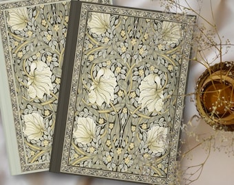 Art nouveau bloem dagboek groene vintage bloemen notitieboek William Morris dagboek vintage bloem antieke stijl William Morris cadeau voor schrijvers