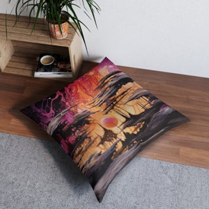 Soul Navigator Oversized Square, Boho Floor Pillow, Large Floor Cushion, Decorative Floor Pillow, Floor Lounge Pillow, Livingroom Décor