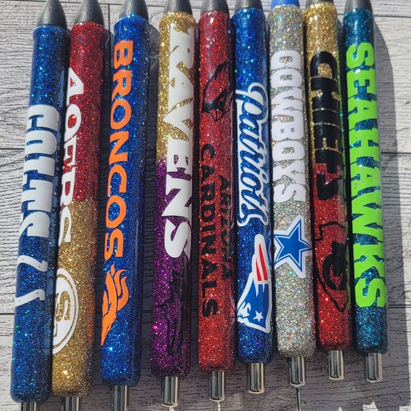 Football epoxy/resin glitter inkjoy gel pens