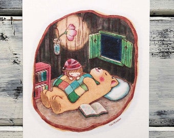 Good Night Postcard | TONTENKAN Illustration | Children Story Book Art | Postcrossing | Send More Mail