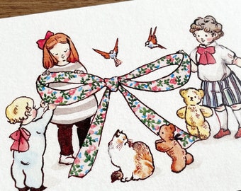 Ribbon Postcard | Krimgen Illustrations Postcard