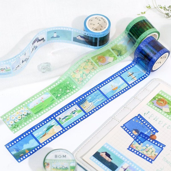 Nature on Camera Film Style Tape | BGM Japan PET Tape | Decorative Clear PET Tape