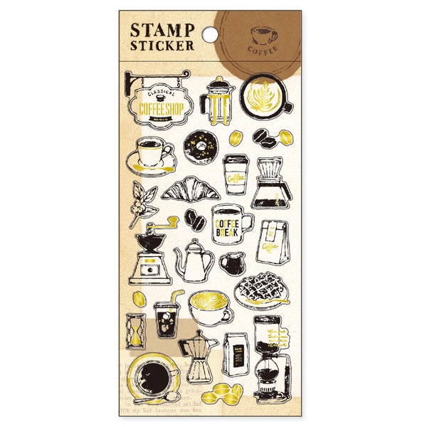 Coffee Theme Sticker with Gold Foil | Mind Wave Coffee Stickers