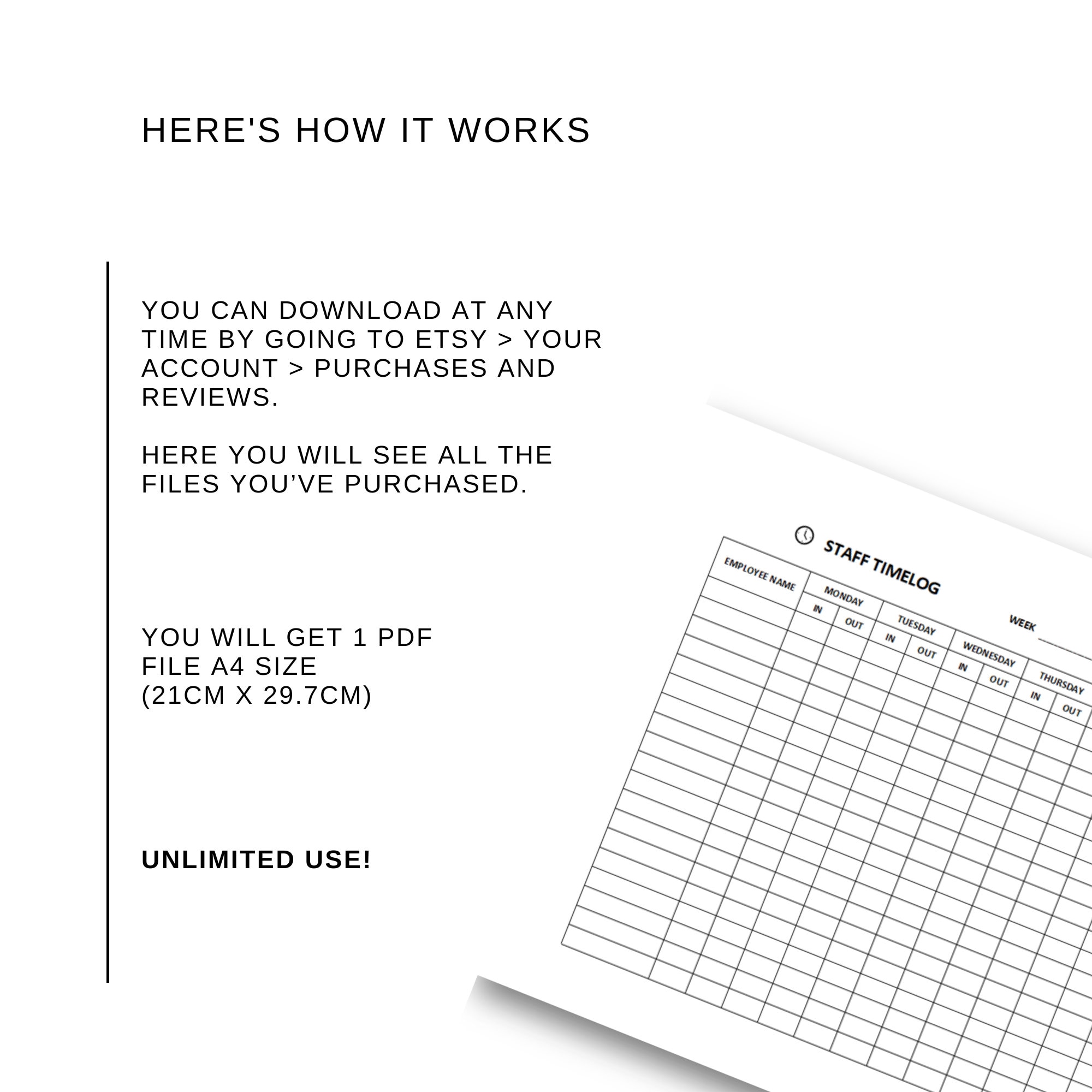 Staff Timelog Sign-in / Sign-out Sheet Employee Attendance Sheet - Etsy